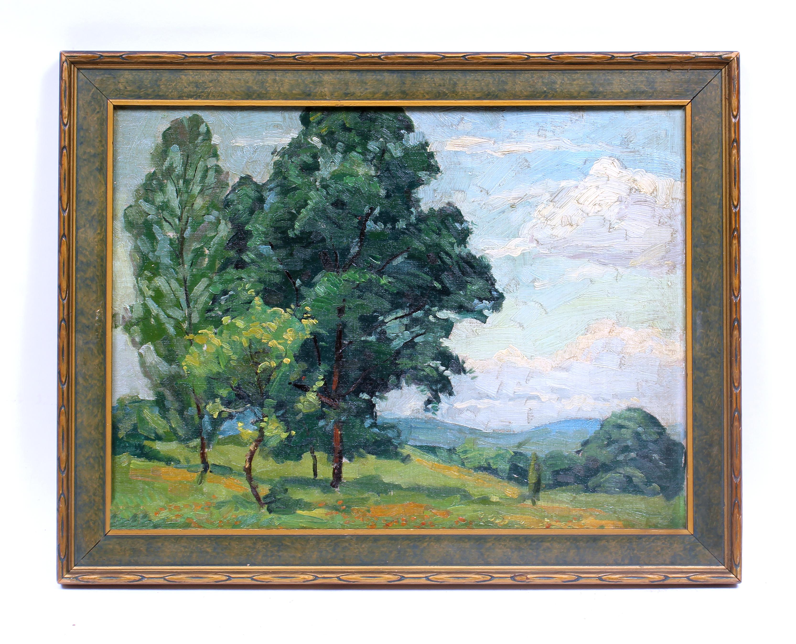 George A. Albach Landscape Painting - American Impressionist Oil Painting Woodstock, NY Landscape Carlson School 1927