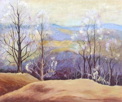 Antique American Modern Impressionist Landscape Oil Painting New York Framed