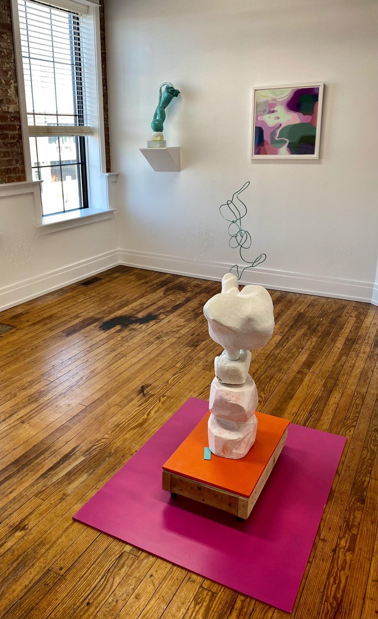 Sandy Litchfield Bright Landscape Painting Framed Colourful Abstract