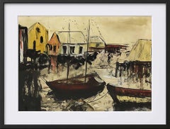 Aquarellmalerei Amerikanische Moderne Malerei Gloucester Harbor Künstlerin