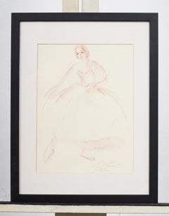 Period Signed Ballet Sketch of Natalia Makarova in "Giselle"