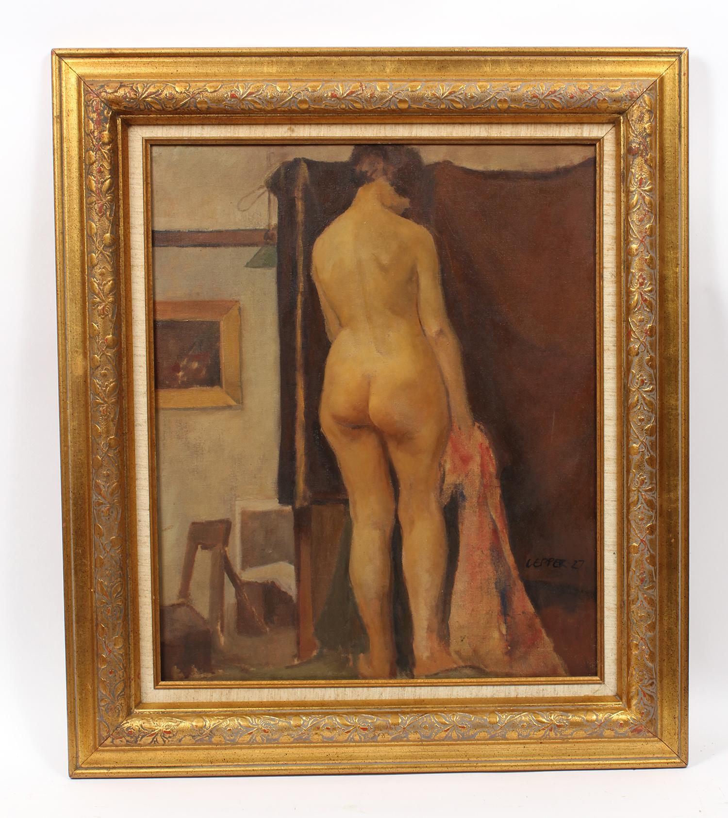 Robert Lepper Nude Painting - Posed Nude Interior