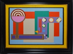 American Modernist School Geometric Abstract Composition by Claude Jones