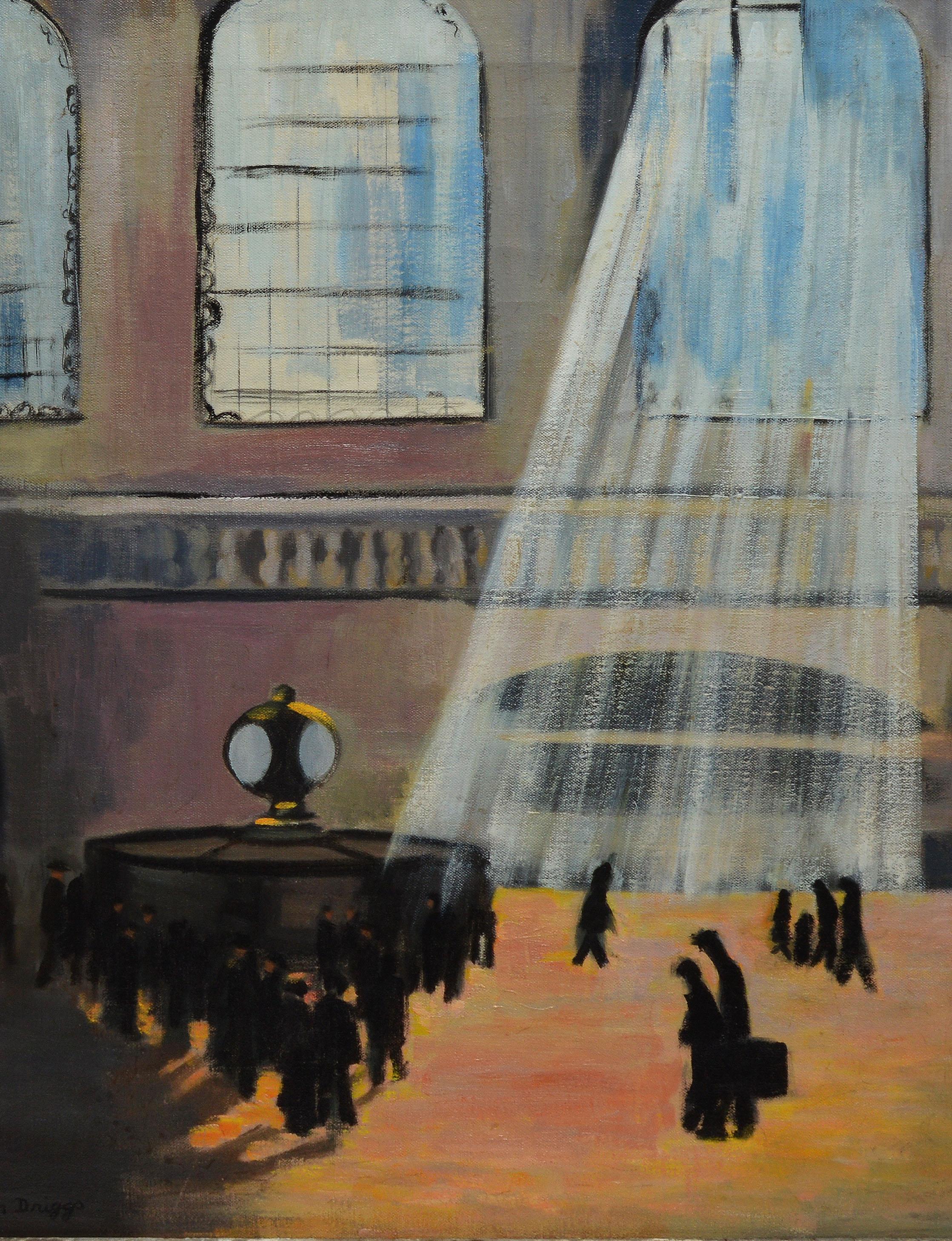 Modernist Oil Painting of Grand Central Terminal, New York, by Elizabeth Driggs 3