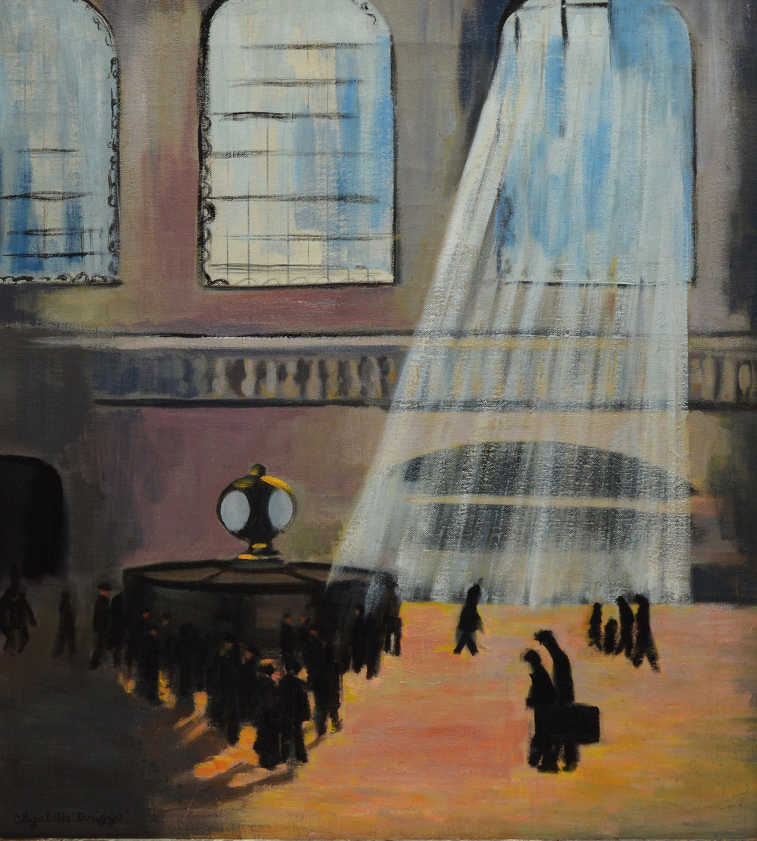 Modernist Oil Painting of Grand Central Terminal, New York, by Elizabeth Driggs 2