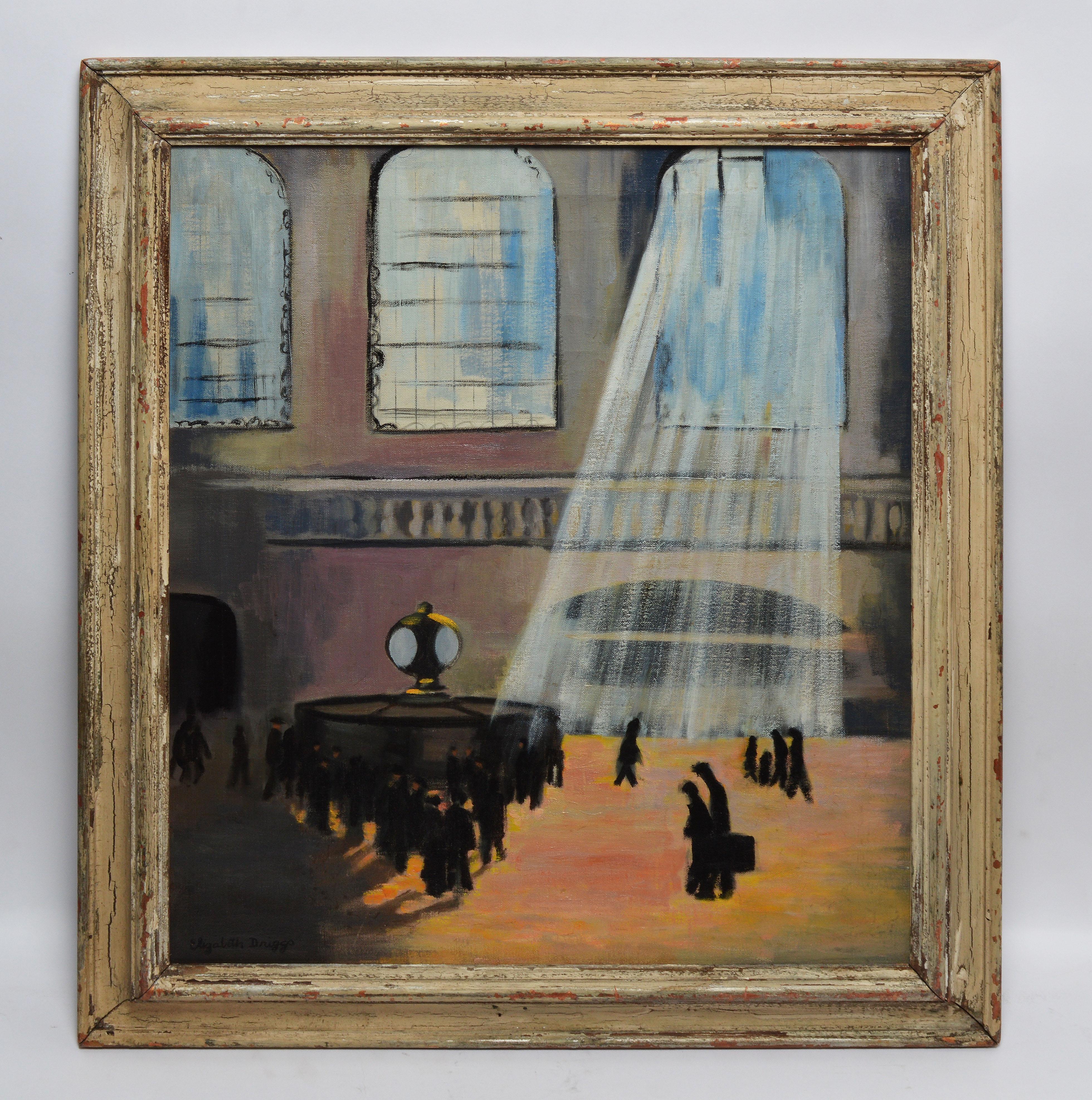Modernist Oil Painting of Grand Central Terminal, New York, by Elizabeth Driggs 1