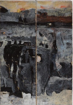 Vintage American Female Modernist Abstract Mixed Media Painting by Alice Rahon