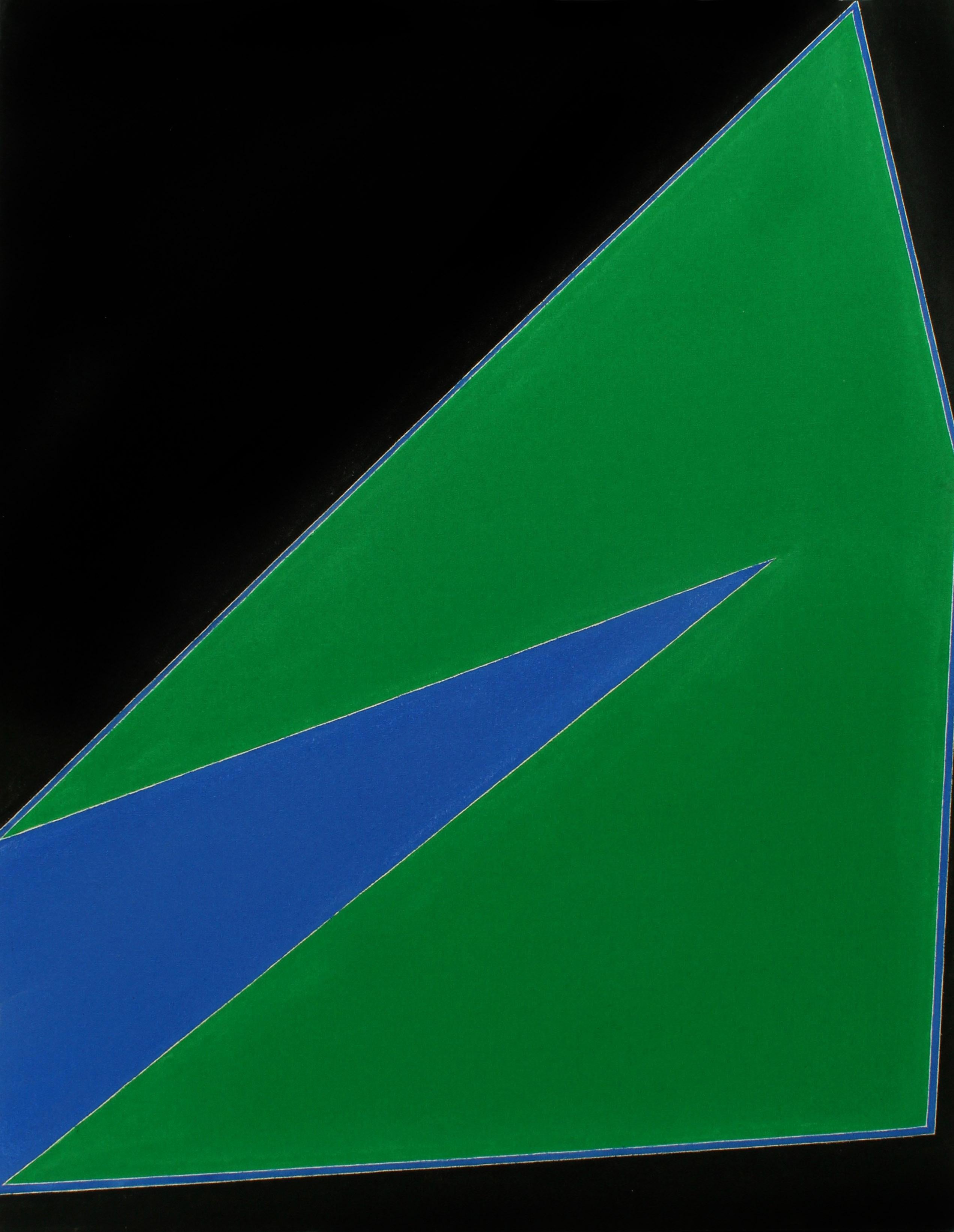 Minimalist Painting New York American Artist Female Blue Black Green 1974  1