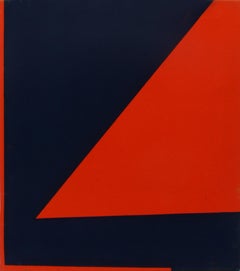 Minimalist Painting New York American Artist Female Blue Orange Red 1974 