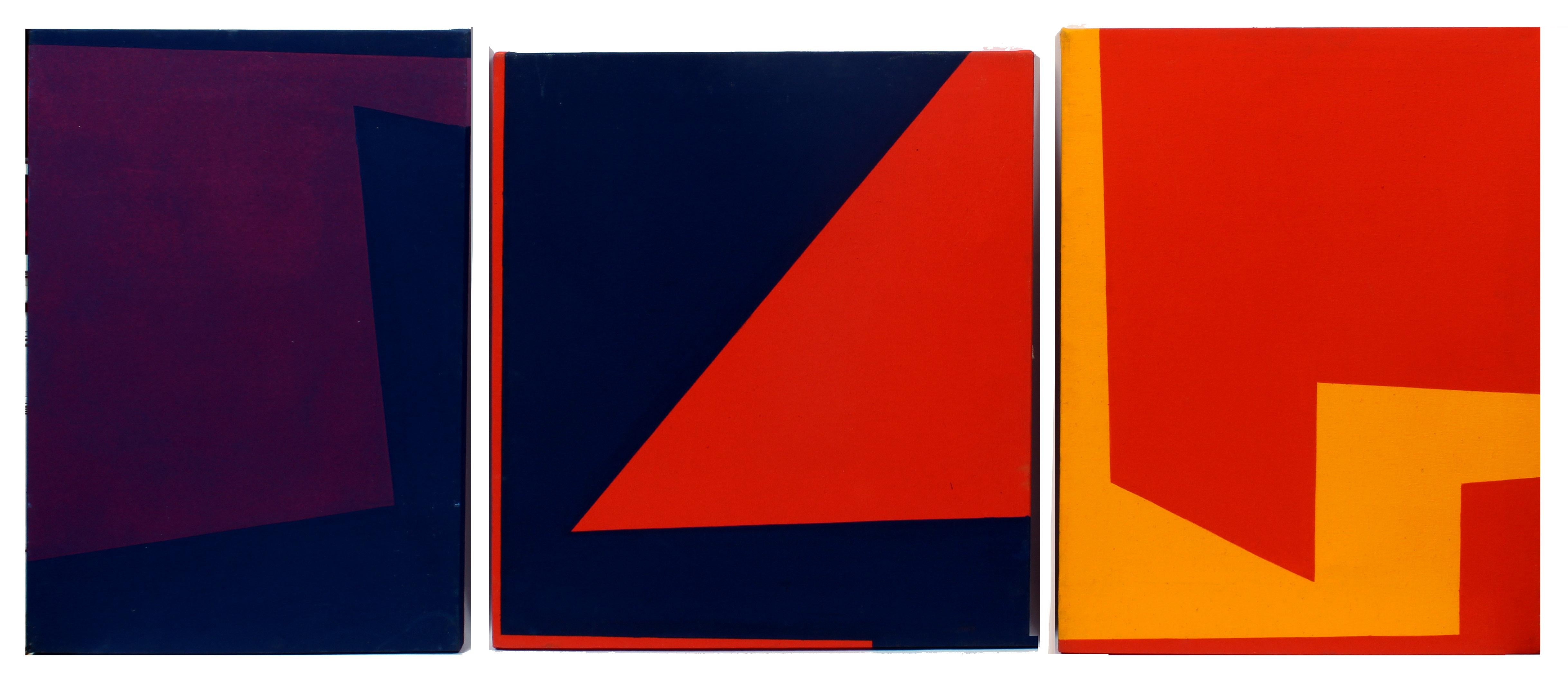 Pintura Minimalista Nueva York Artista Americana Mujer Azul Naranja Rojo 1974 2