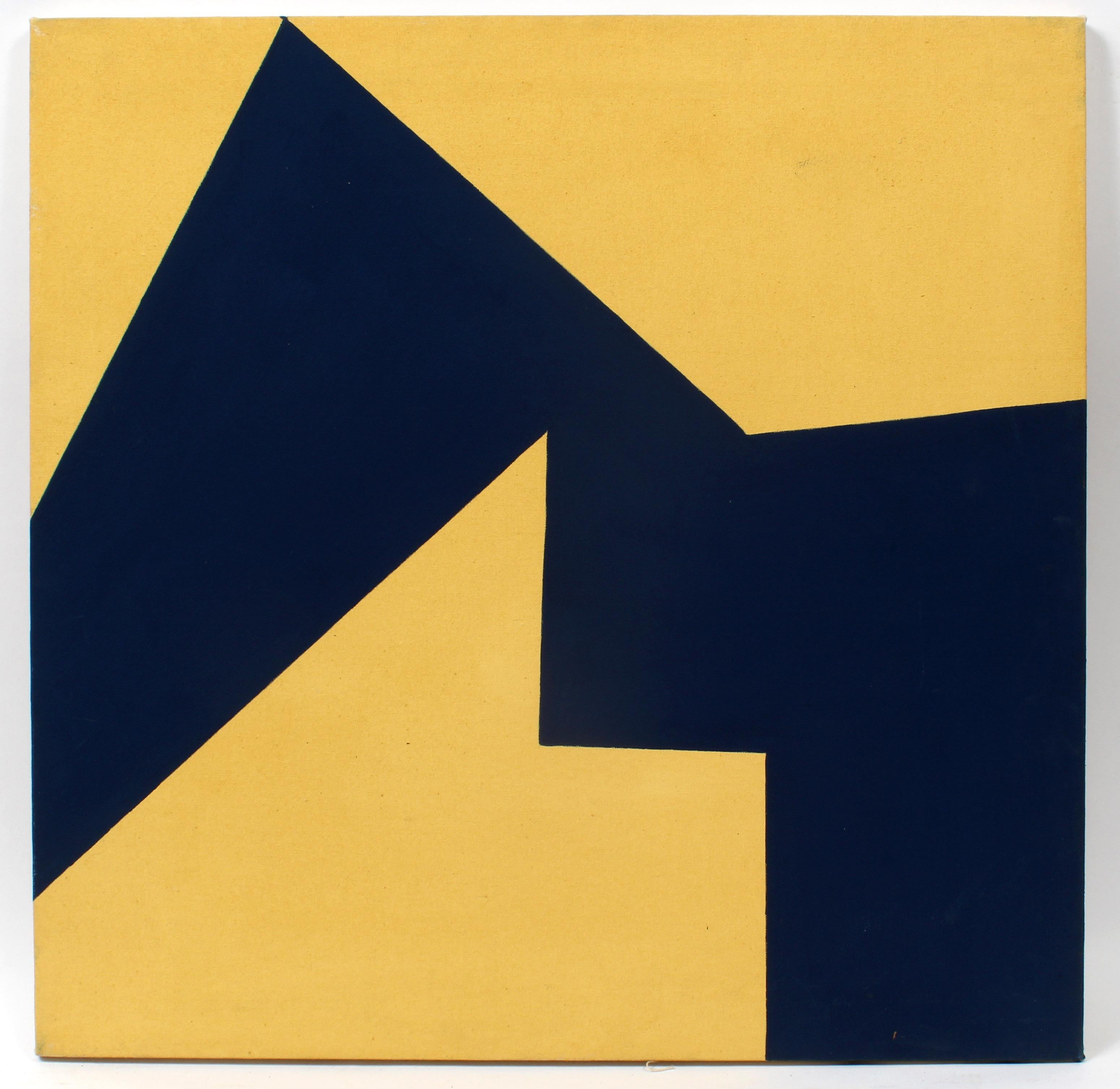 Martica Miguens Abstract Painting - Minimalist Painting New York American Artist Female Yellow Blue 1975