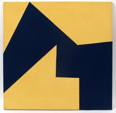 Pintura Minimalista Nueva York Artista Americana Mujer Amarillo Azul 1975