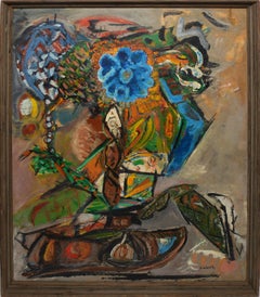 New York School Abstract Expressionist Flower Still Life Painting, William Scher