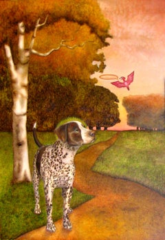 Original Contemporary Academic Realism Dog Portrait Landscape American Female