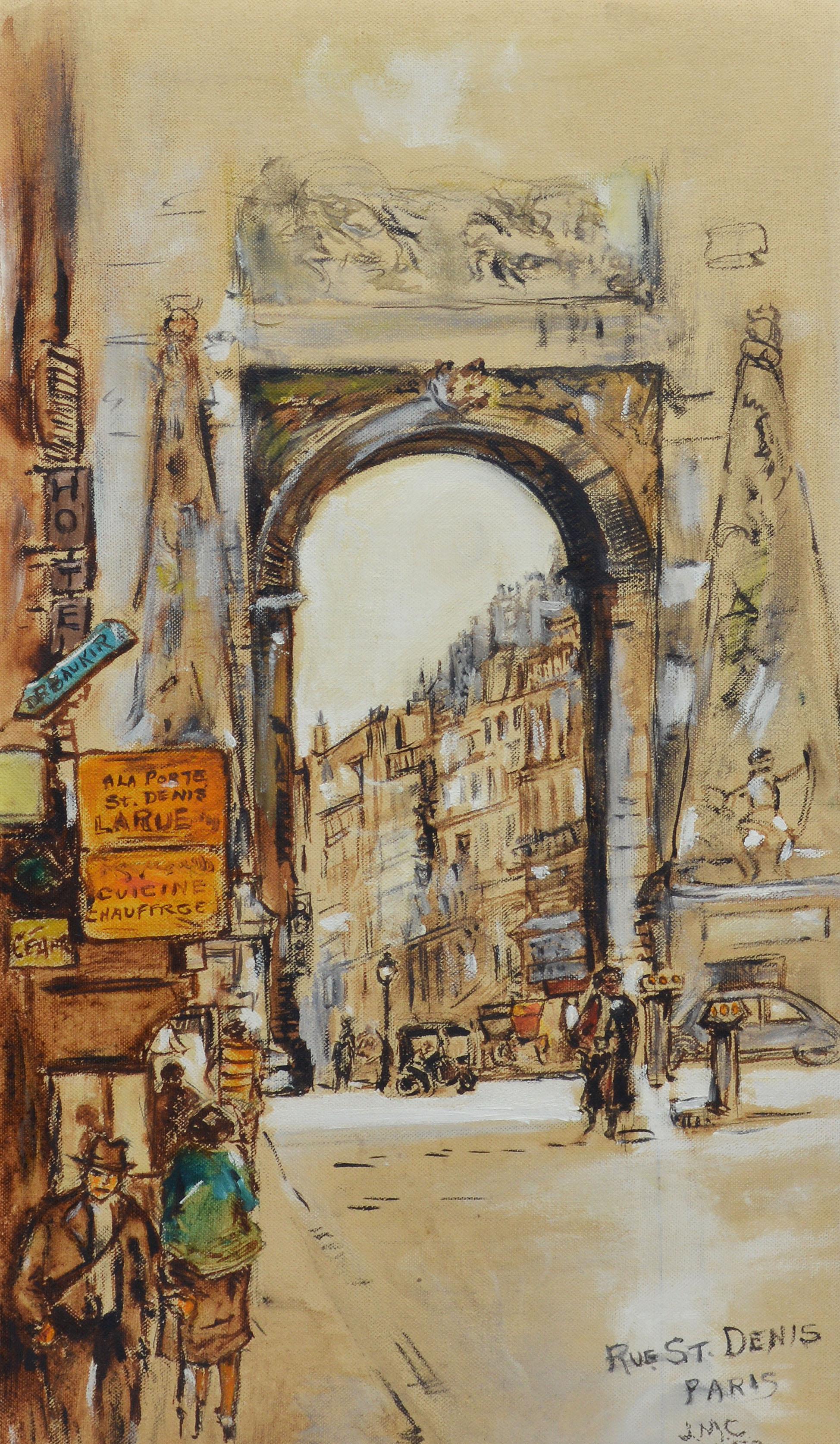 Antique Paris School Impressionist Cityscape, 