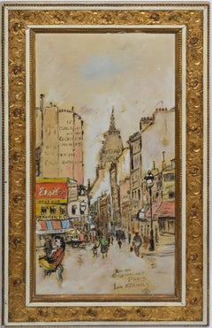 Antique Paris School Impressionist Cityscape Oil Painting by Jan Korthals
