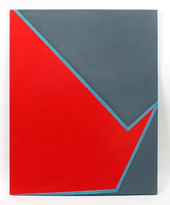 Minimalist Painting New York American Artist Female Blue Red Grey 1974