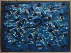 Abstract Expressionist Mid Century Moden Oil Painting by Abraham Hankins