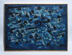 Abstract Expressionist Mid Century Moden Oil Painting by Abraham Hankins