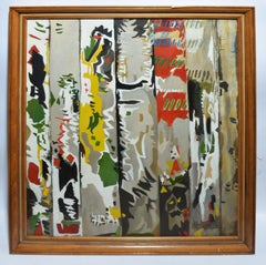 Antique American Modernist Abstract Expressionist Oil Painting by John Hansegger