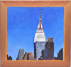 Vintage New York City Empire State Building Oil Painting Study By Ejay Weiss