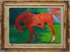 Vintage American Modernist Portrait of a Horse by Western Artist Jon Zahourek