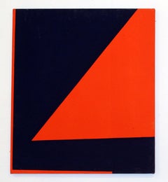 Pair of Minimalist Paintings New York Female American Artist Red Blue 1970's