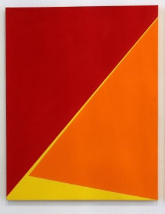 Pair of Minimalist Paintings New York American Grey Blue Artist Red Blue 1970's