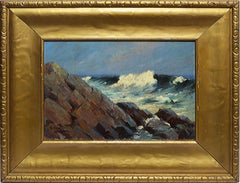 Antique American Impressionist California Coastal Oil Painting by Elmer Grey