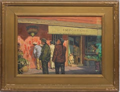 Antique American Modernist Street Scene, Chinatown San Francisco by Arthur Dodge