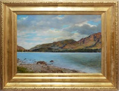 Antique American Expansive River View, Original Oil Painting by Francis Millet