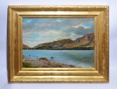 Antique American Expansive River View, Original Oil Painting by Francis Millet