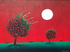 Modernist Surreal Landscape with Full Moon by Jill Russell