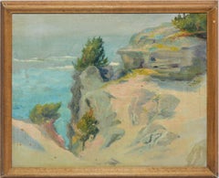 Antique American Impressionist Beach Seascape Oil Painting by Walter Cleveland
