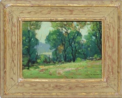Antique New England Impressionist Signed Landscape Oil Painting by John Enser