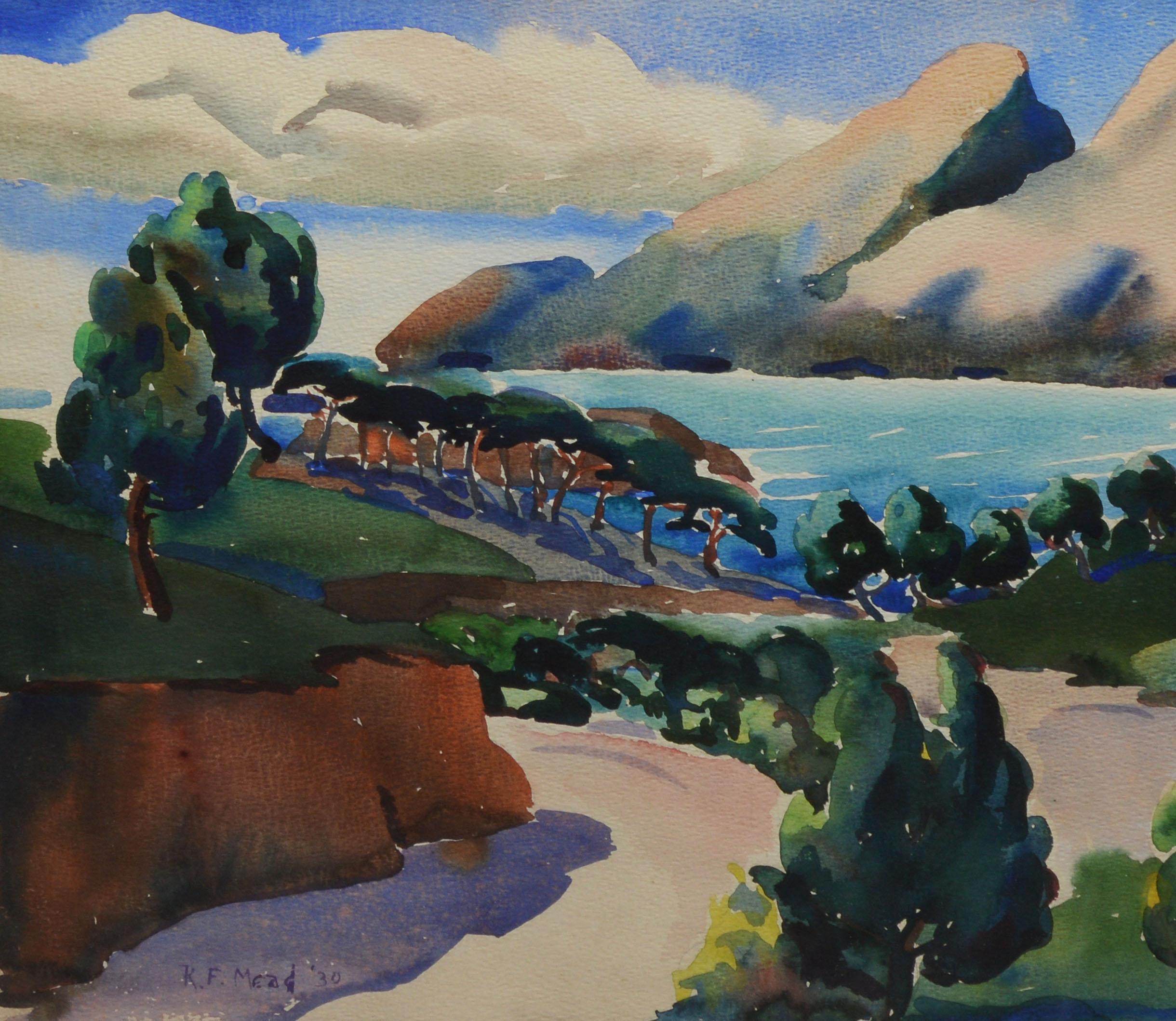 Antique Tropical Landscape Painting by Roderick Mead 2