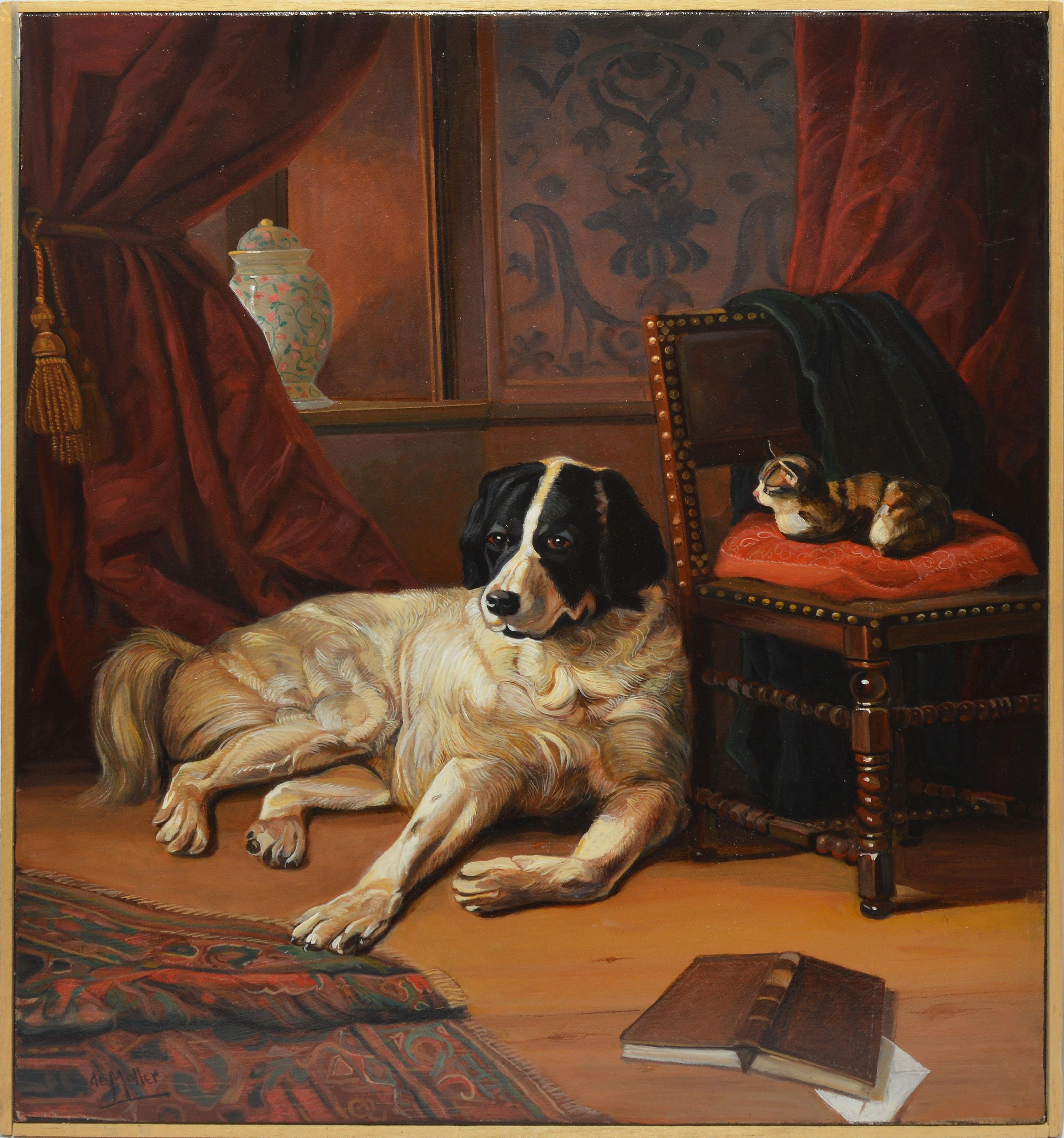 dog painting vintage