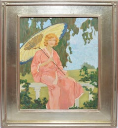 Antique American Impressionist Portrait of a Woman by Marguerite Merriam Diddel