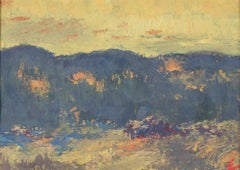 1930's small landscape painting by New York Boston modern artist Joseph Eger