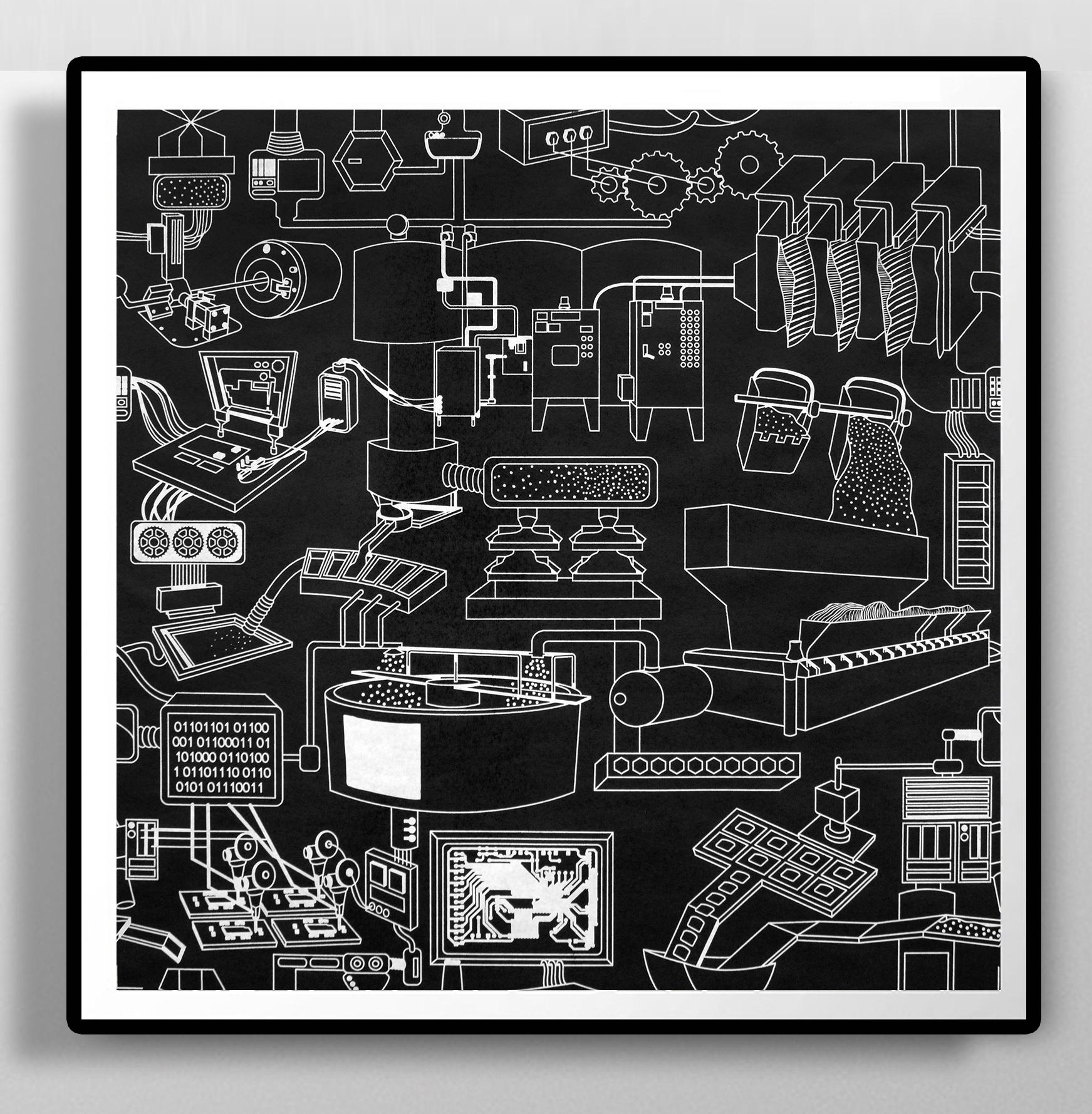 Una stampa originale su xilografia dell'artista Mizin Shin.  Questo pezzo è incorniciato in una semplice cornice di legno nero.  Ogni stampa è firmata e datata sul retro.

Shin ha utilizzato queste stampe in rilievo tirate a mano in importanti