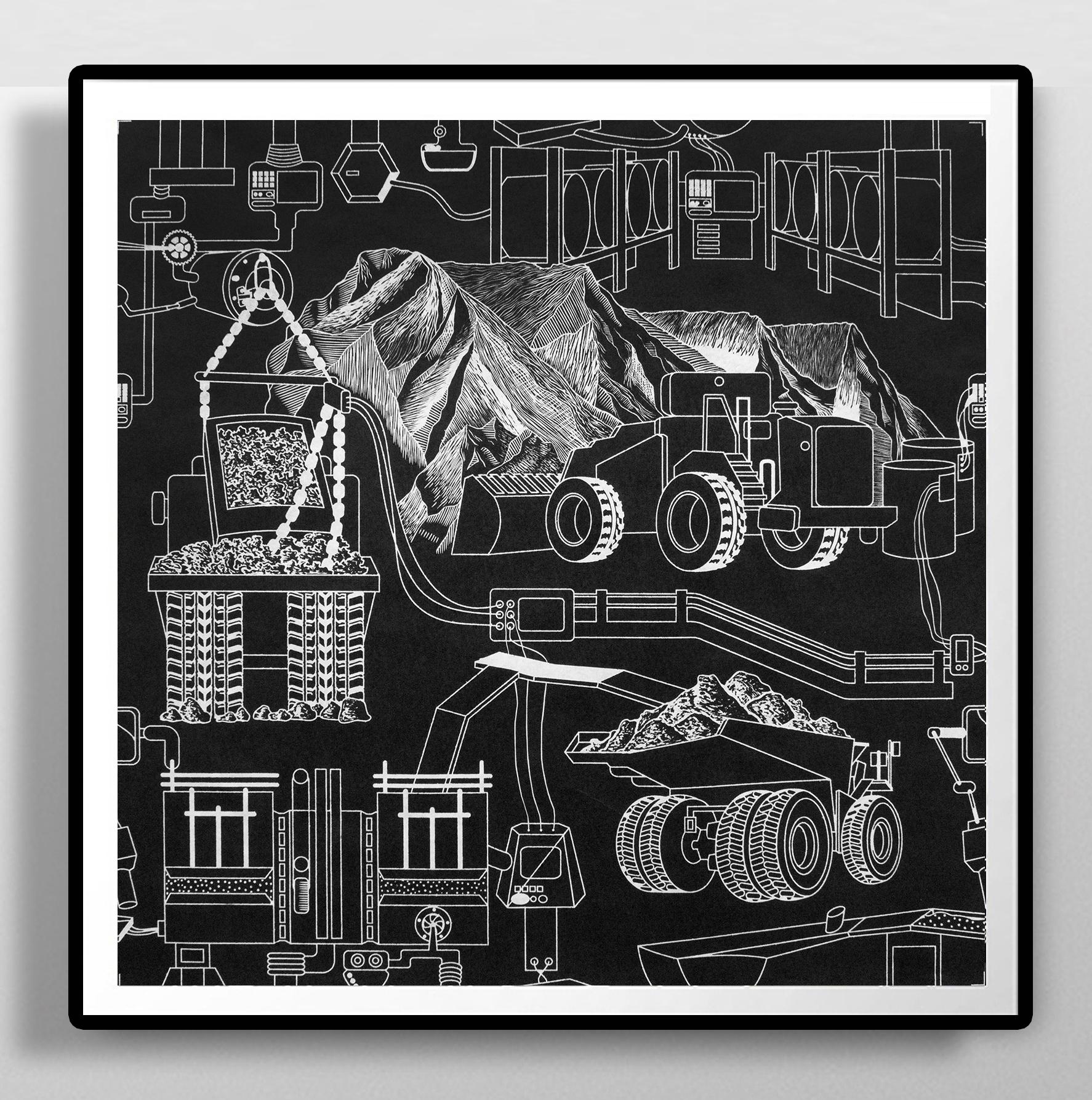 Una stampa originale su xilografia dell'artista Mizin Shin.  Questo pezzo è incorniciato in una semplice cornice di legno nero.  Ogni stampa è firmata e datata sul retro.

Shin ha utilizzato queste stampe in rilievo tirate a mano in importanti