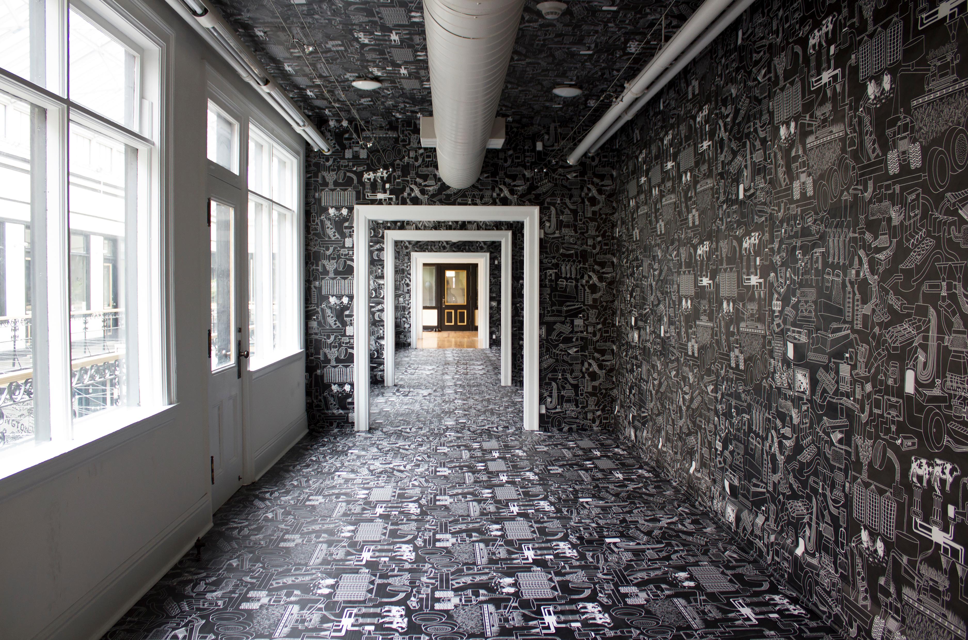 Stampa contemporanea su blocco di legno in bianco e nero Figurativo Mizin Shin Artista coreano in vendita 3