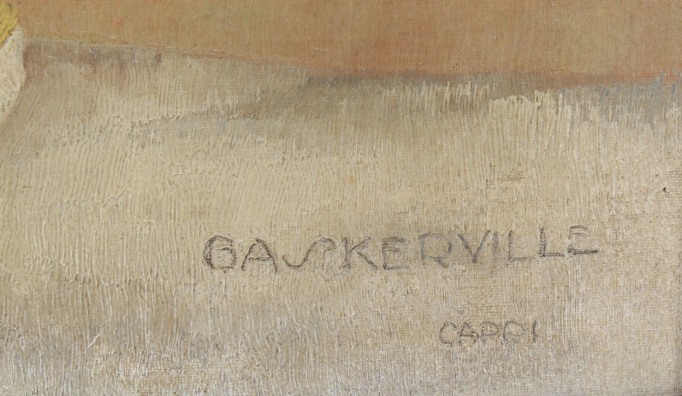 Antikes amerikanisches Ölgemälde einer nackten Frau von Charles Baskerville Jr. (1896 - 1994). Öl auf Karton:: um 1930. Unterschrieben. In einem Rahmen aus der Art-Déco-Periode. Größe des Bildes:: 27 Zoll L x 19 Zoll H:: insgesamt 34 Zoll L x 26