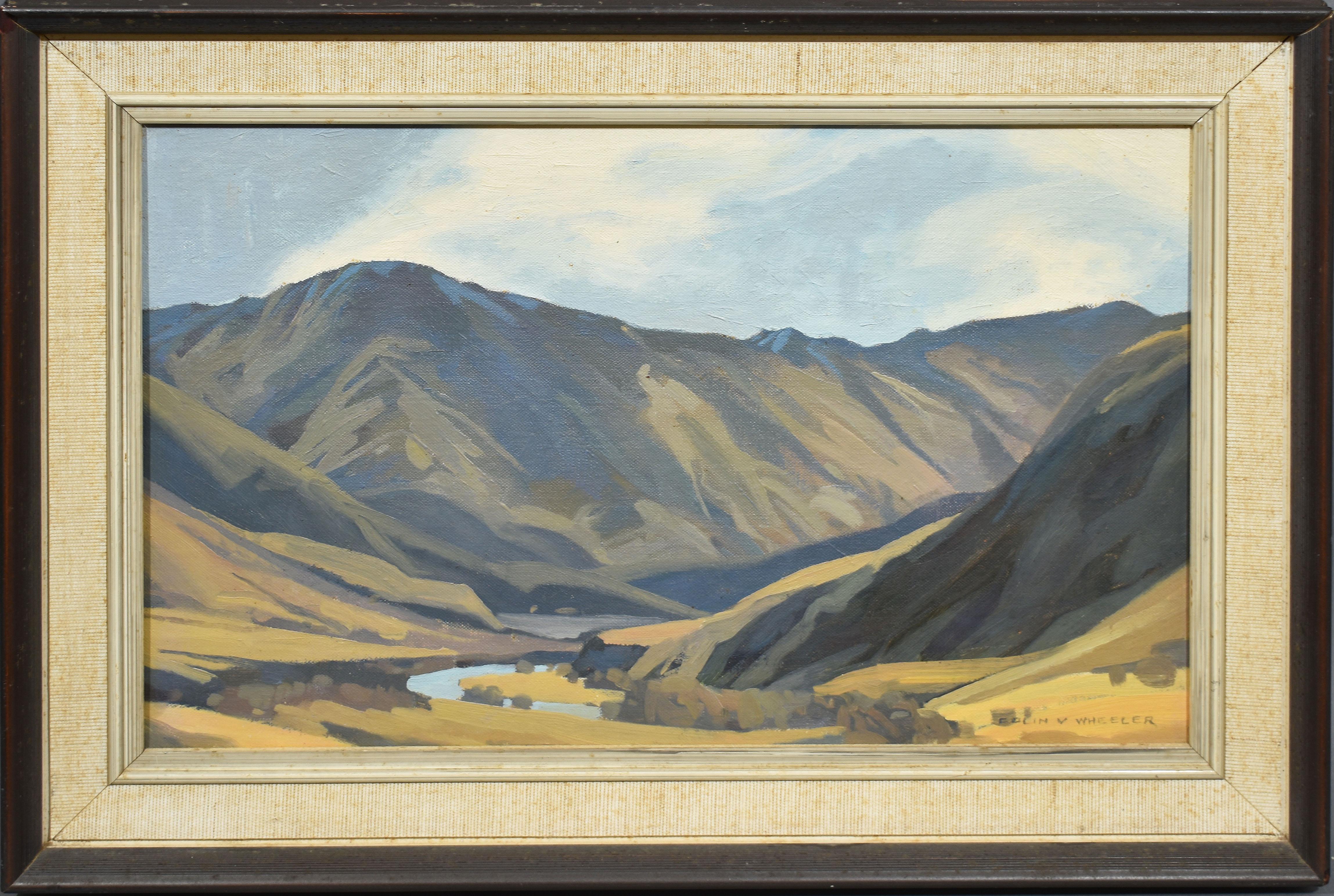 Colin Vernon Wheeler Landscape Painting - Colin Wheeler Signed New Zealand Impressionist Wanaka River Valley Oil Painting