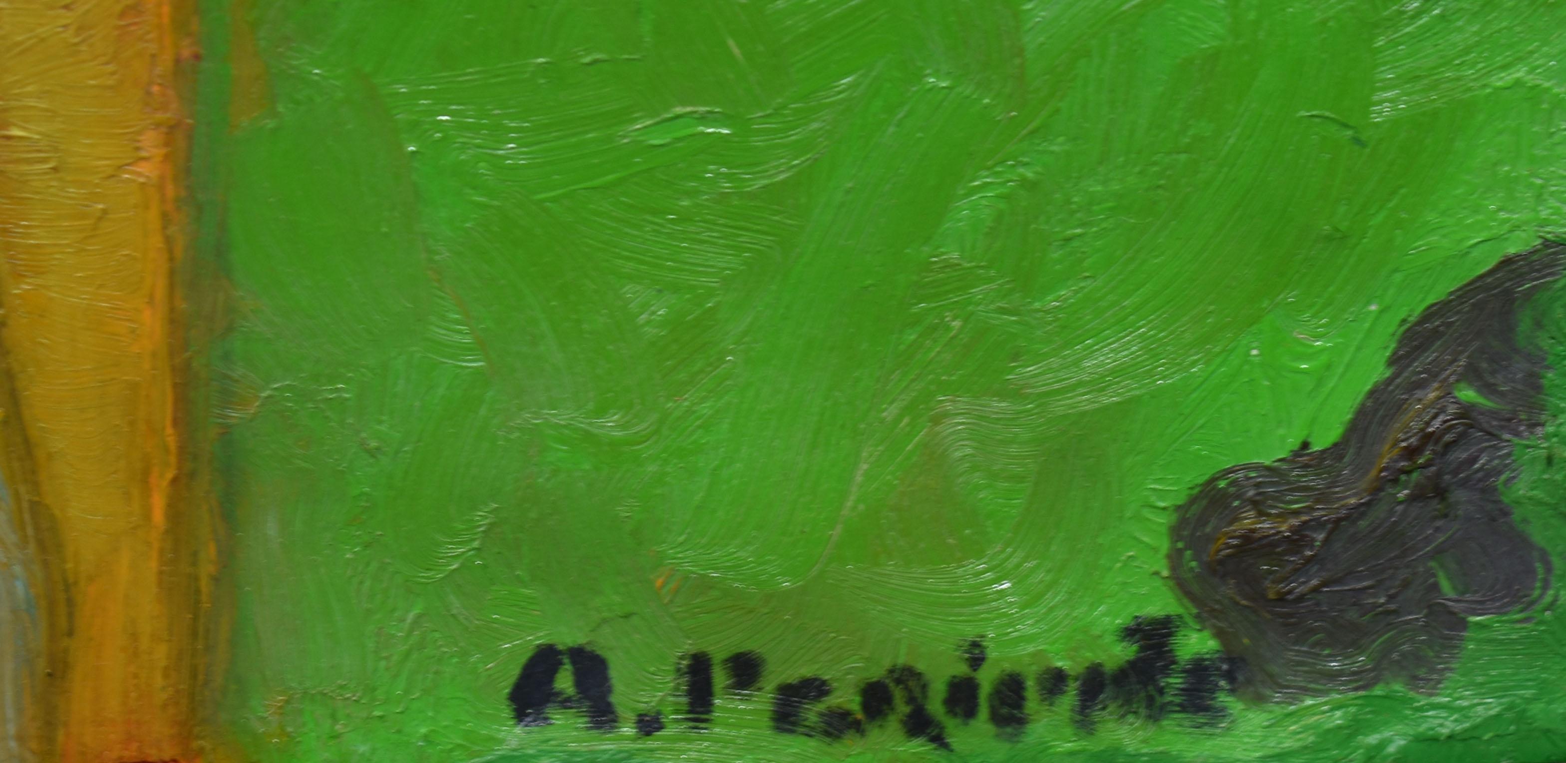 Fauvistische Akt-Landschaft, Original signiertes Gemälde Abraham Pariente im Angebot 5