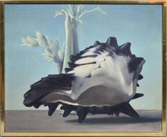 Antique American Surreal Landscape with Conch Shell by Will Hollingsworth