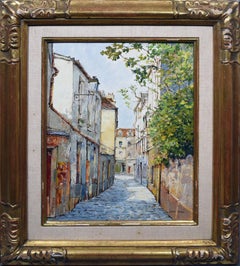 Antique French Impressionist Paris Street Scene Original Oil Painting Jean Keime