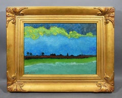 Modernist View Miami Beach Florida Landscape Signed Painting Abraham Pariente