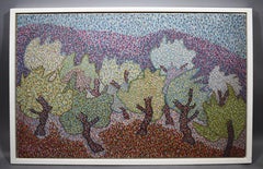 Russian/Canadian Modernist Signed Fauvist Pointillist Landscape Oil Painting