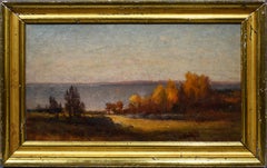 Antique American Impressionist Hudson River School Fall Mountain Oil Painting